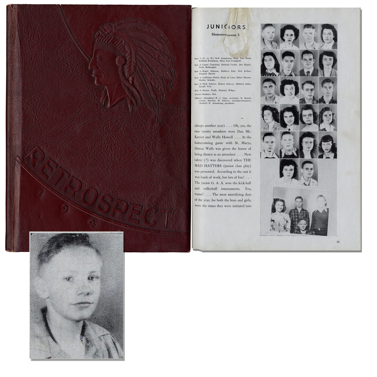 Lot Detail Neil Armstrong High School Yearbook From 1946 With 6
