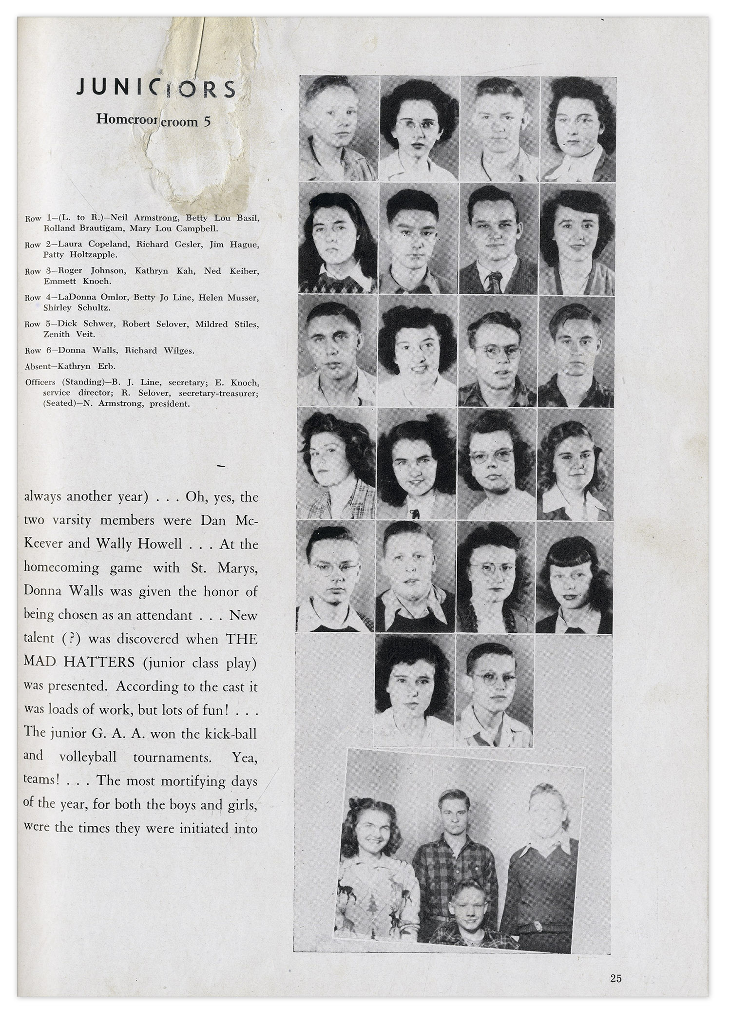 Lot Detail Neil Armstrong High School Yearbook From 1946 With 6