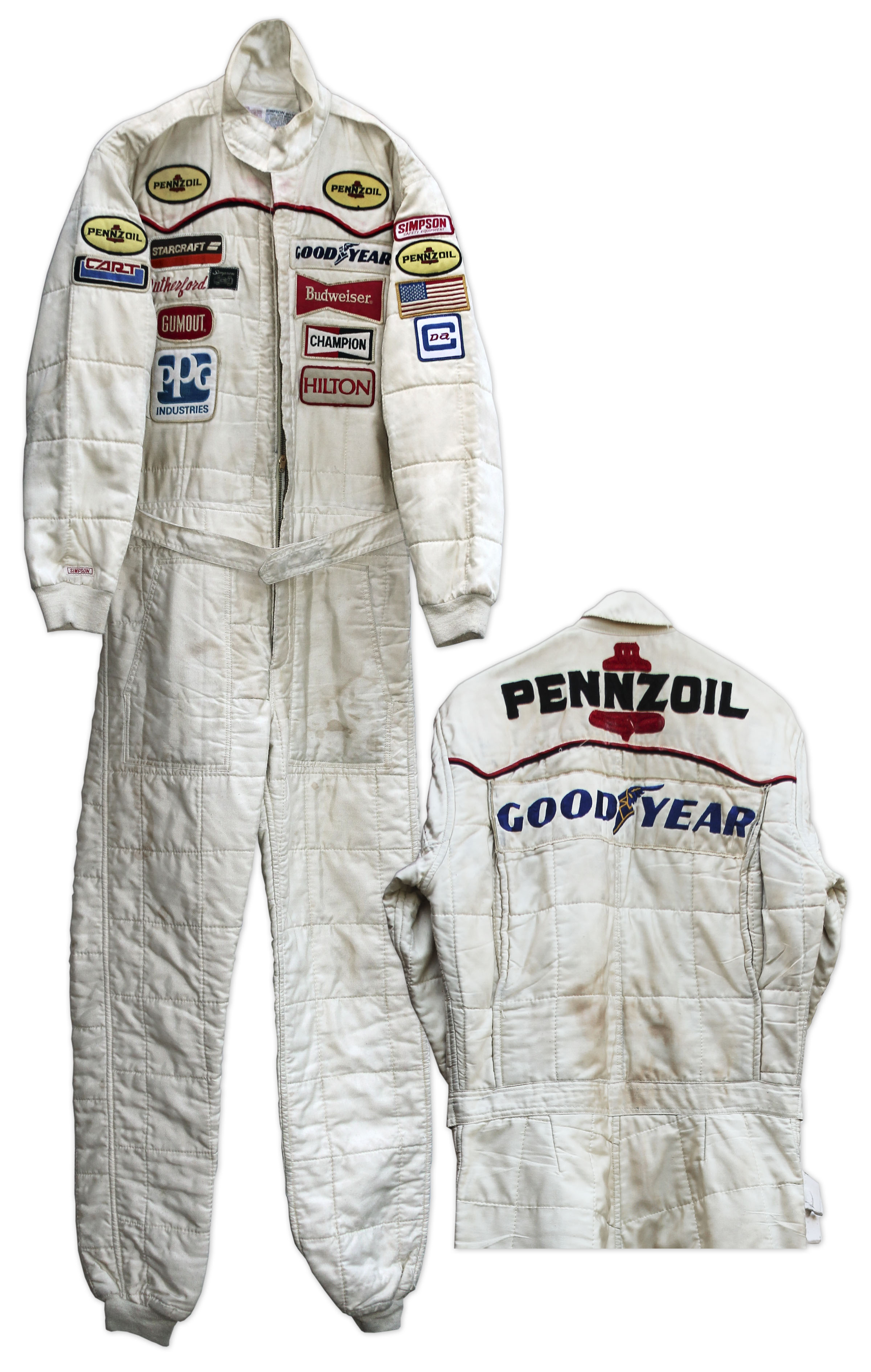 Lot Detail 3Time Indy 500 Winner Johnny Rutherford Worn Racing Suit