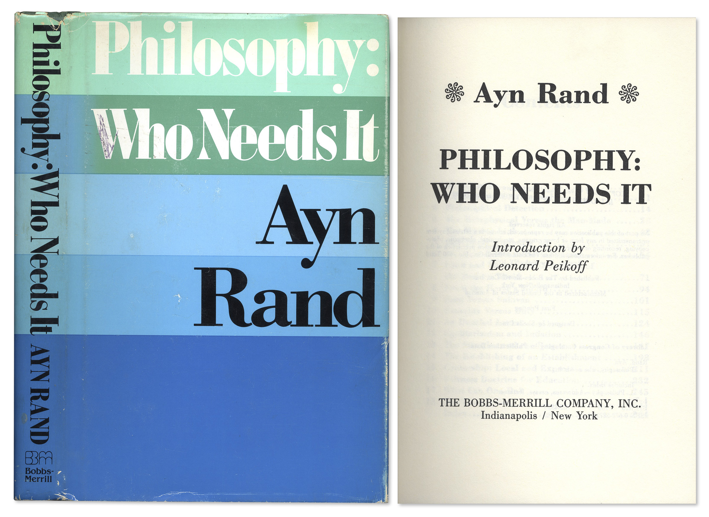 Lot Detail First Printing of Ayn Rand's ''Philosophy