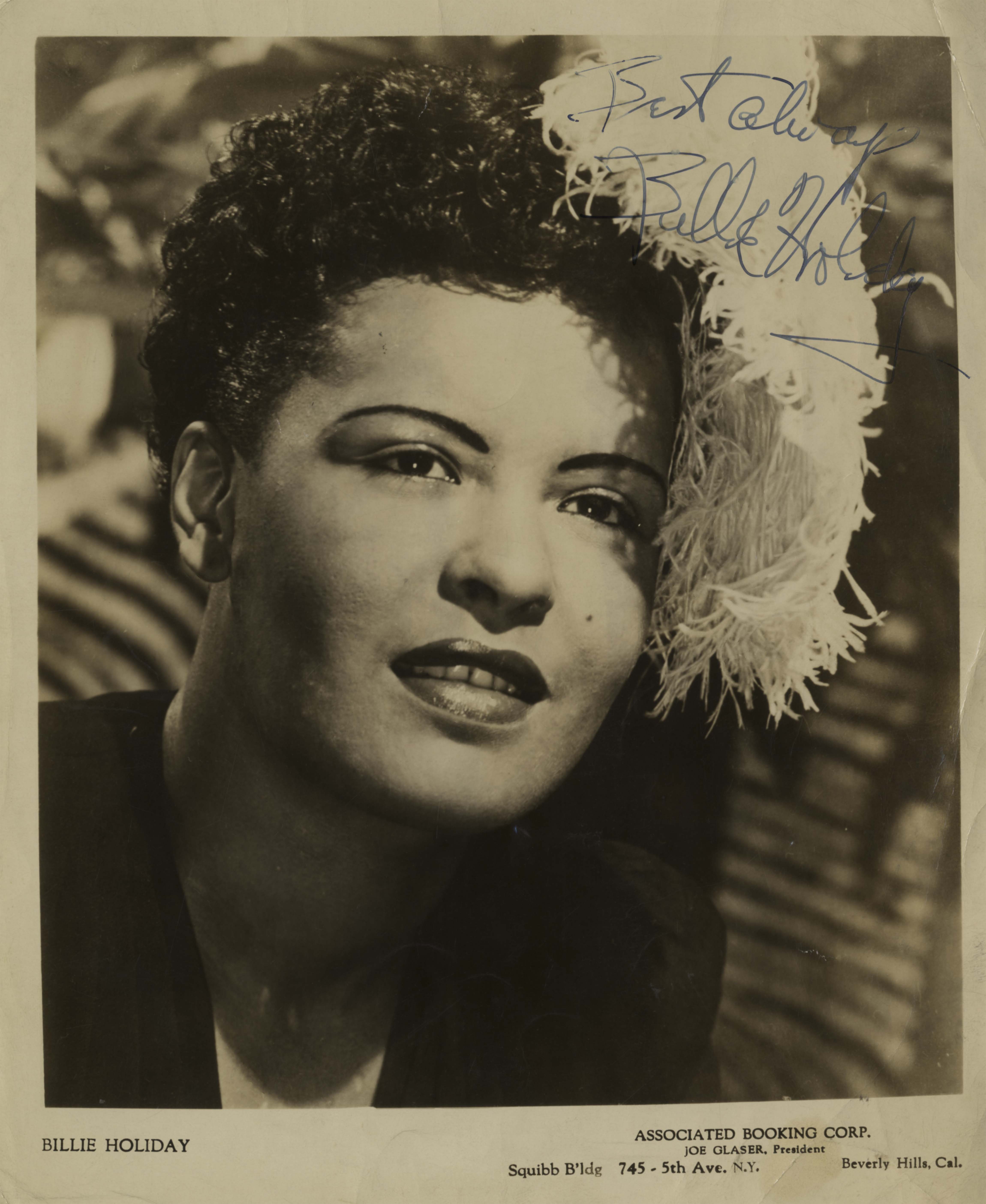 Billie Holiday Autograph on Her Photo Sells for 3,750 at Nate's