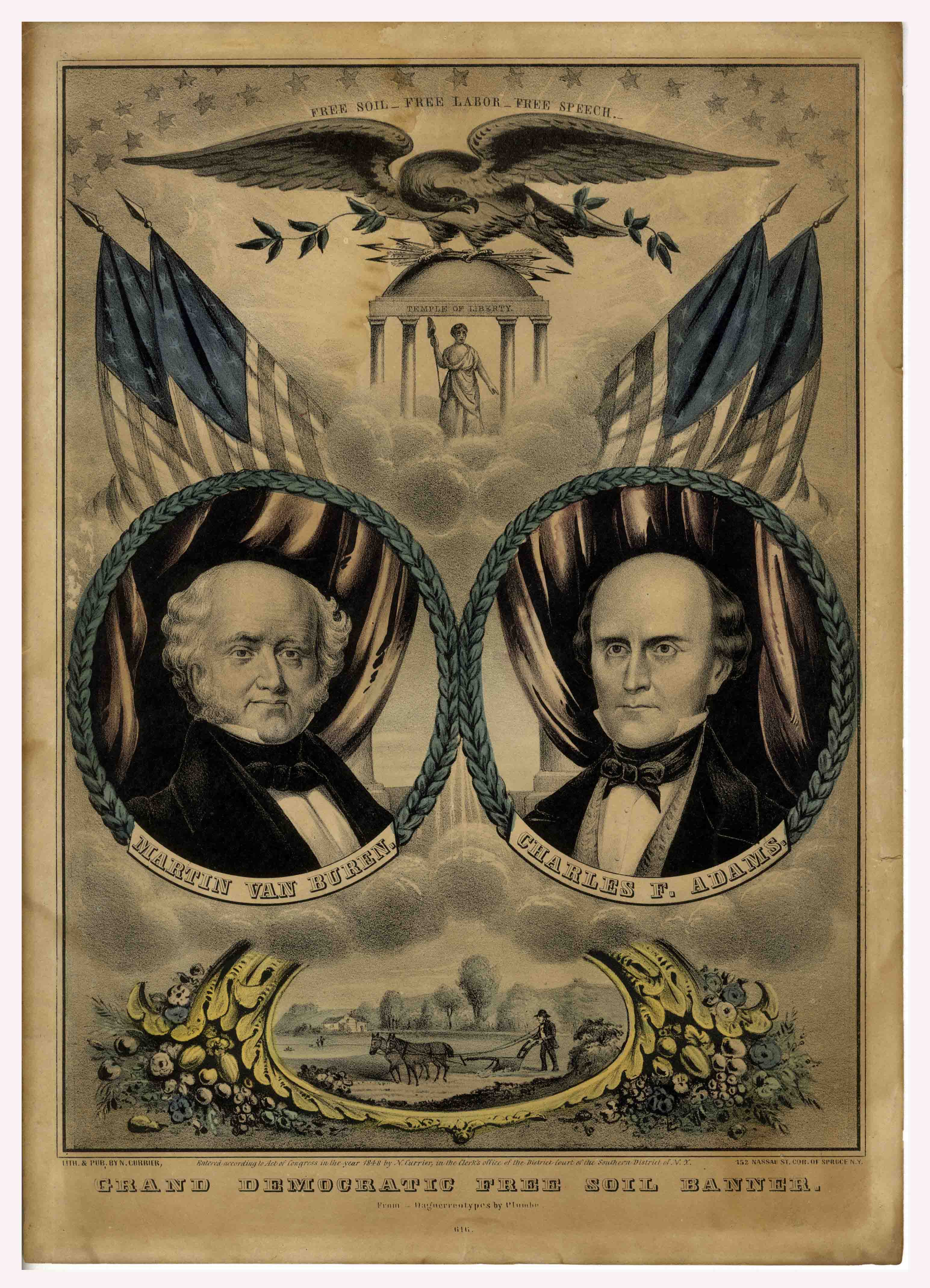 Lot Detail HandColored Campaign Banner for the 1848 Free Soil