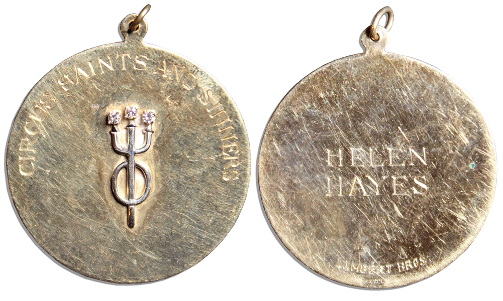 Item Detail Helen Hayes' Medal, Made of Diamonds & 14k Gold