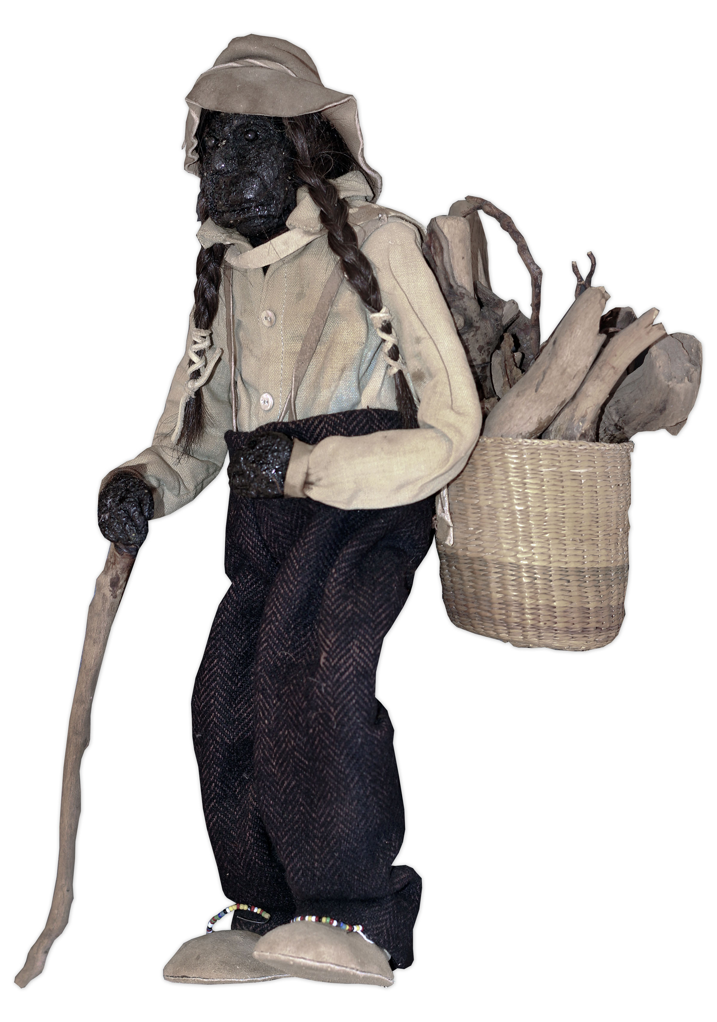 Item Detail Shirley Temple Owned Dried Apple Doll With Walking Stick