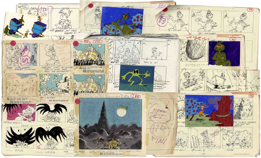 Lot Detail Original 1977 Storyboards for the Dr. Seuss ''Halloween Is