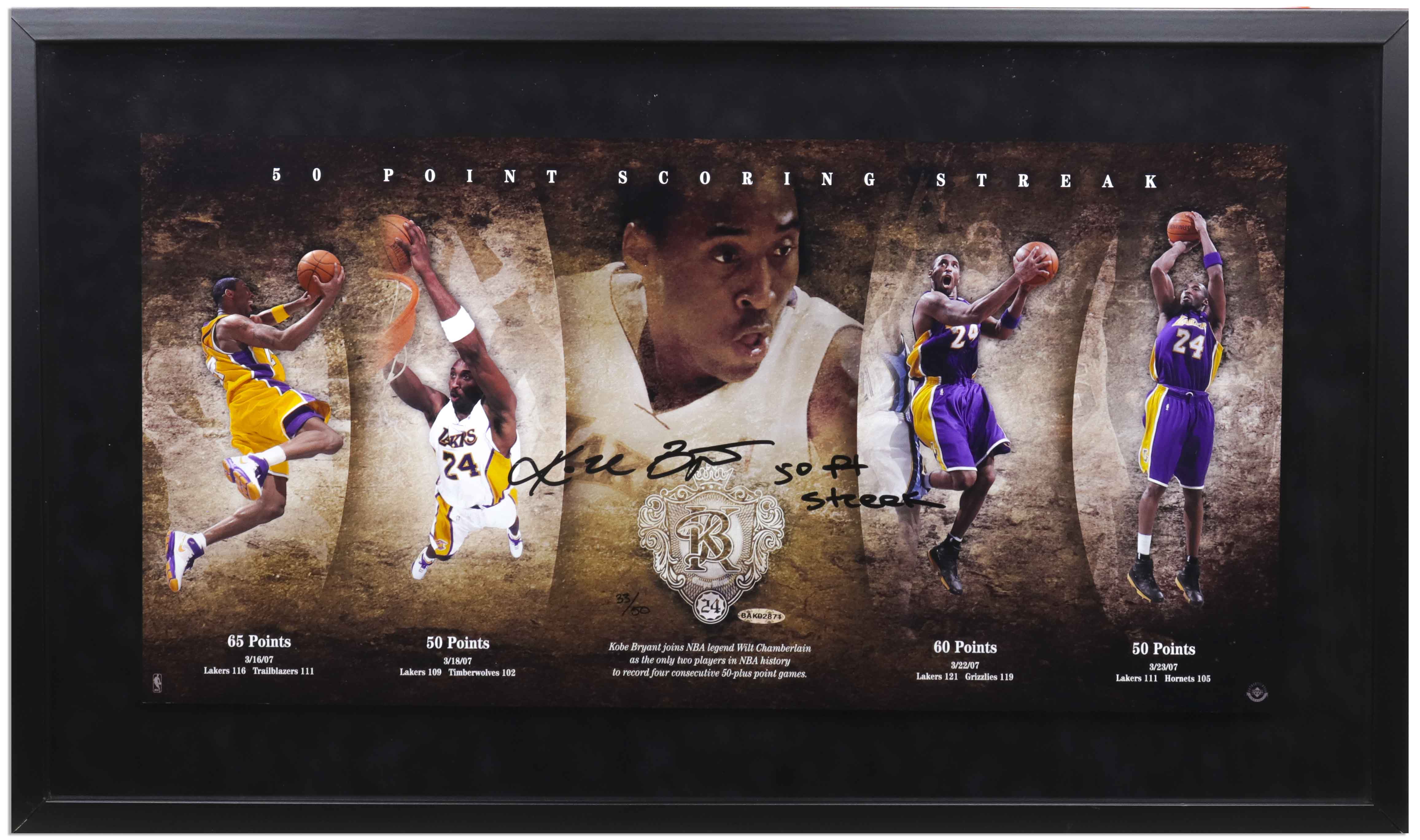 Lot Detail Kobe Bryant Signed Limited Edition 24'' x 12'' Photo