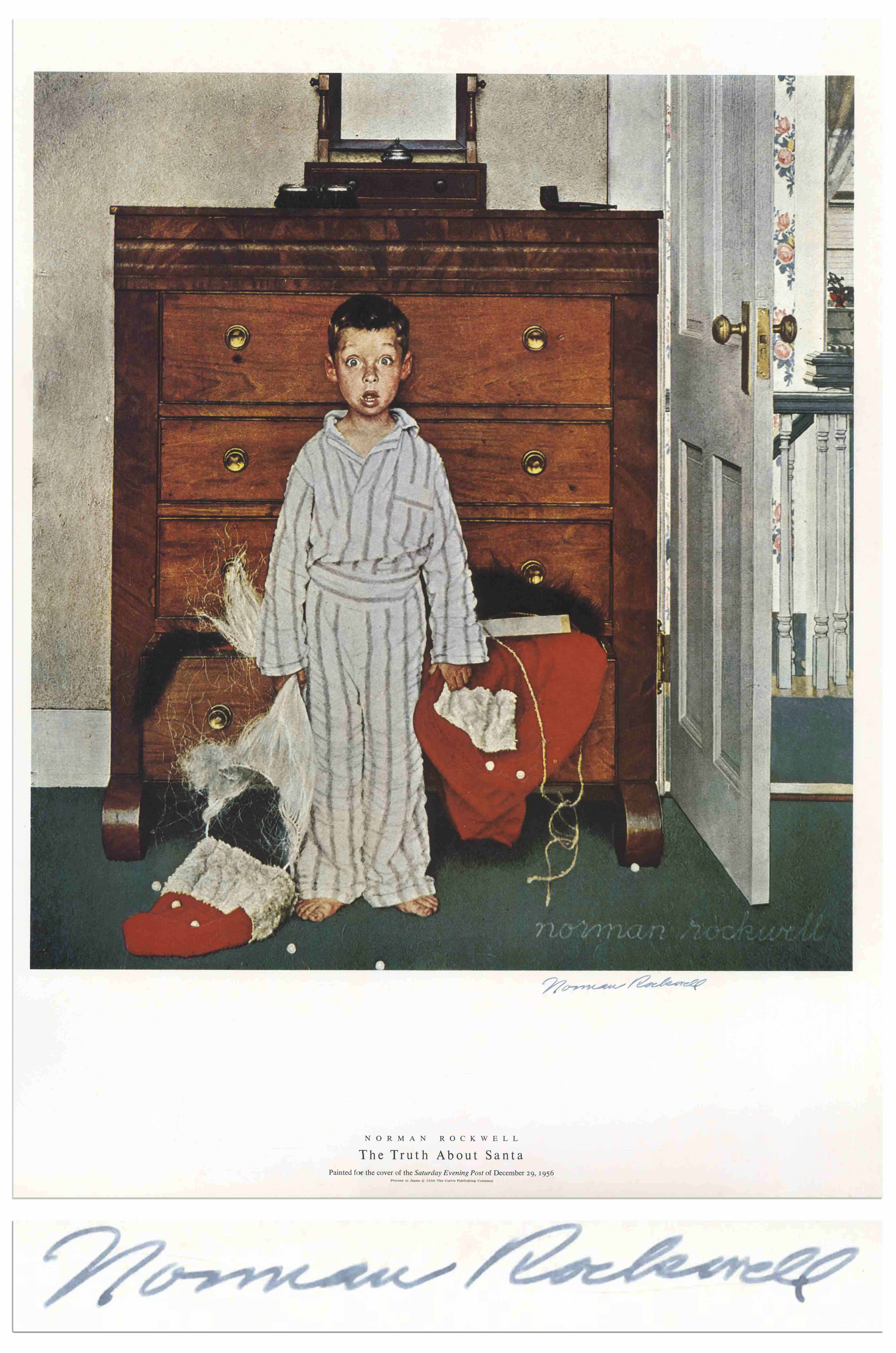 Lot Detail Norman Rockwell Large Signed Print of His ''The Saturday