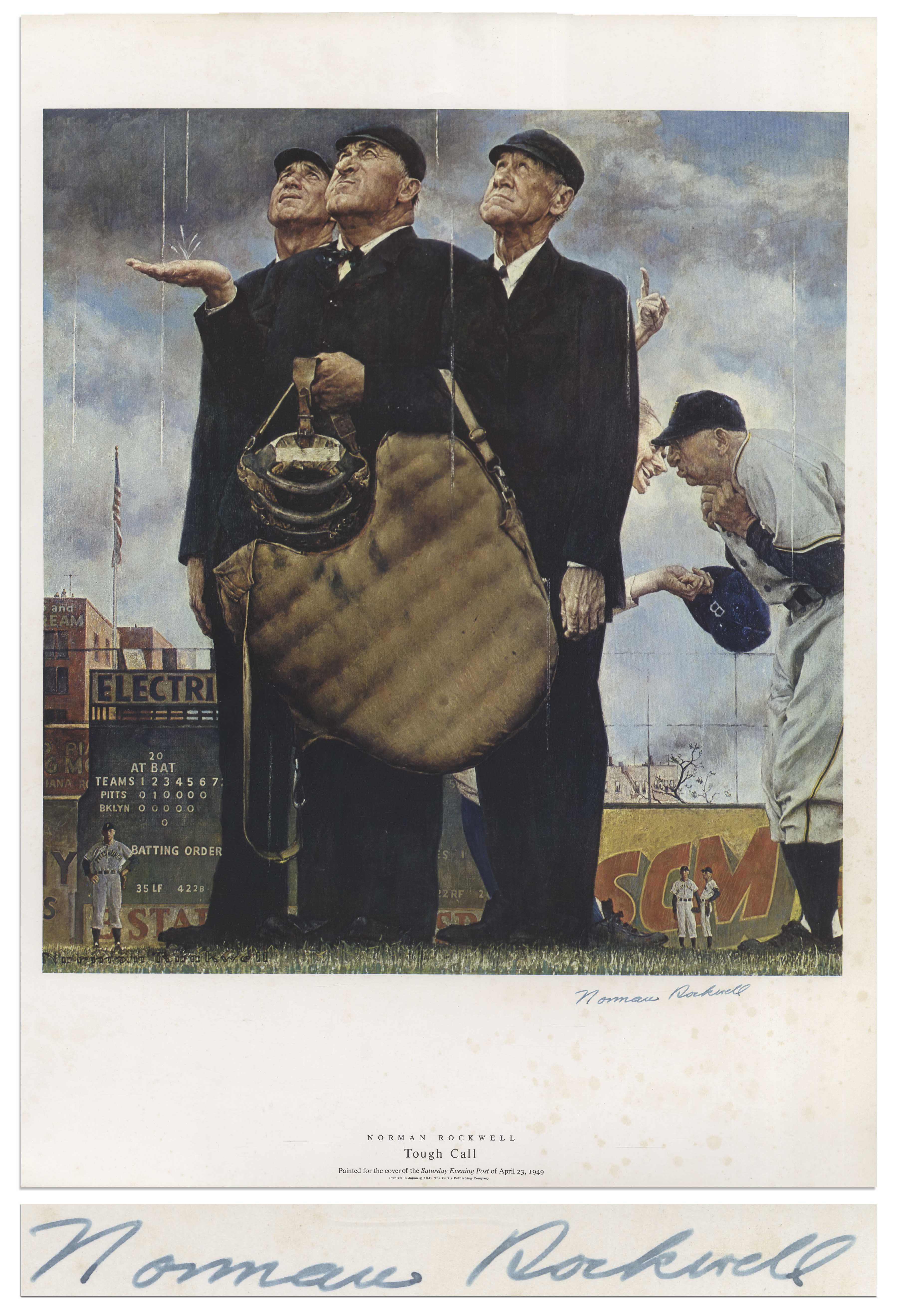 Lot Detail Norman Rockwell Large Signed Print of His ''The Saturday Evening Post'' Cover