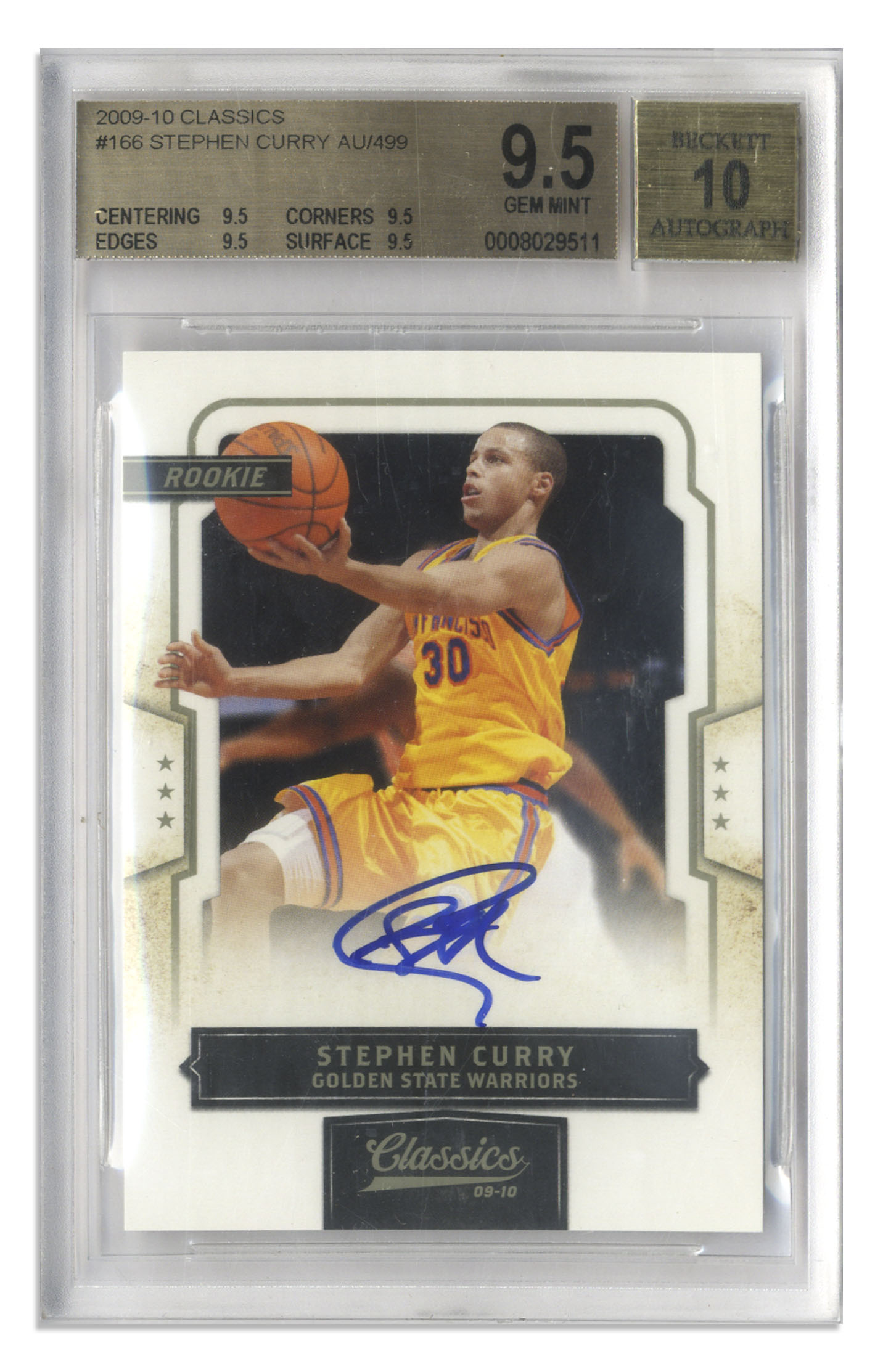 Lot Detail Stephen Curry Signed 2009 Panini Classics Rookie Card 166 Graded BGS Gem Mint 9