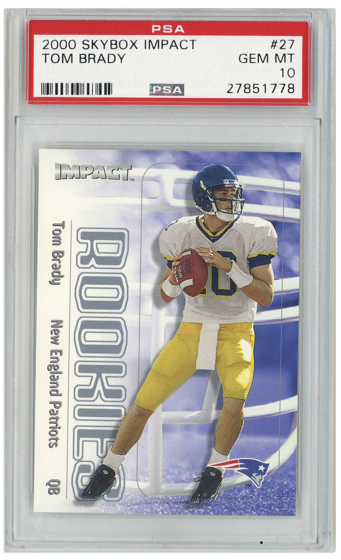 Lot Detail Tom Brady 2000 Skybox Impact Rookie Card 27 Graded PSA