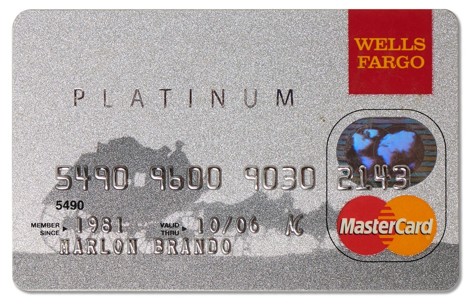 Lot Detail Marlon Brando's Personally Owned Wells Fargo Platinum