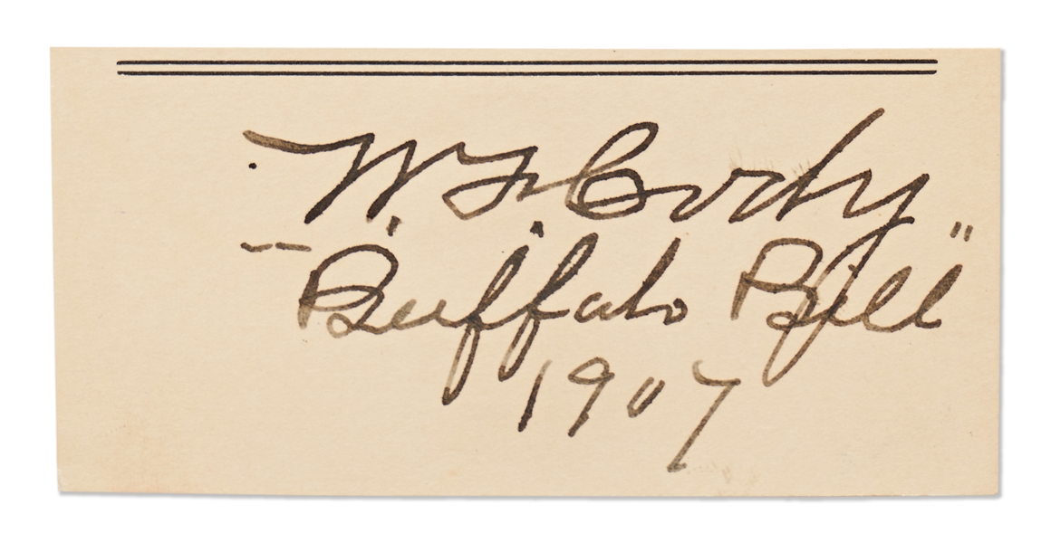 Lot Detail W.F. Cody ''Buffalo Bill'' Signature, Dated 1907