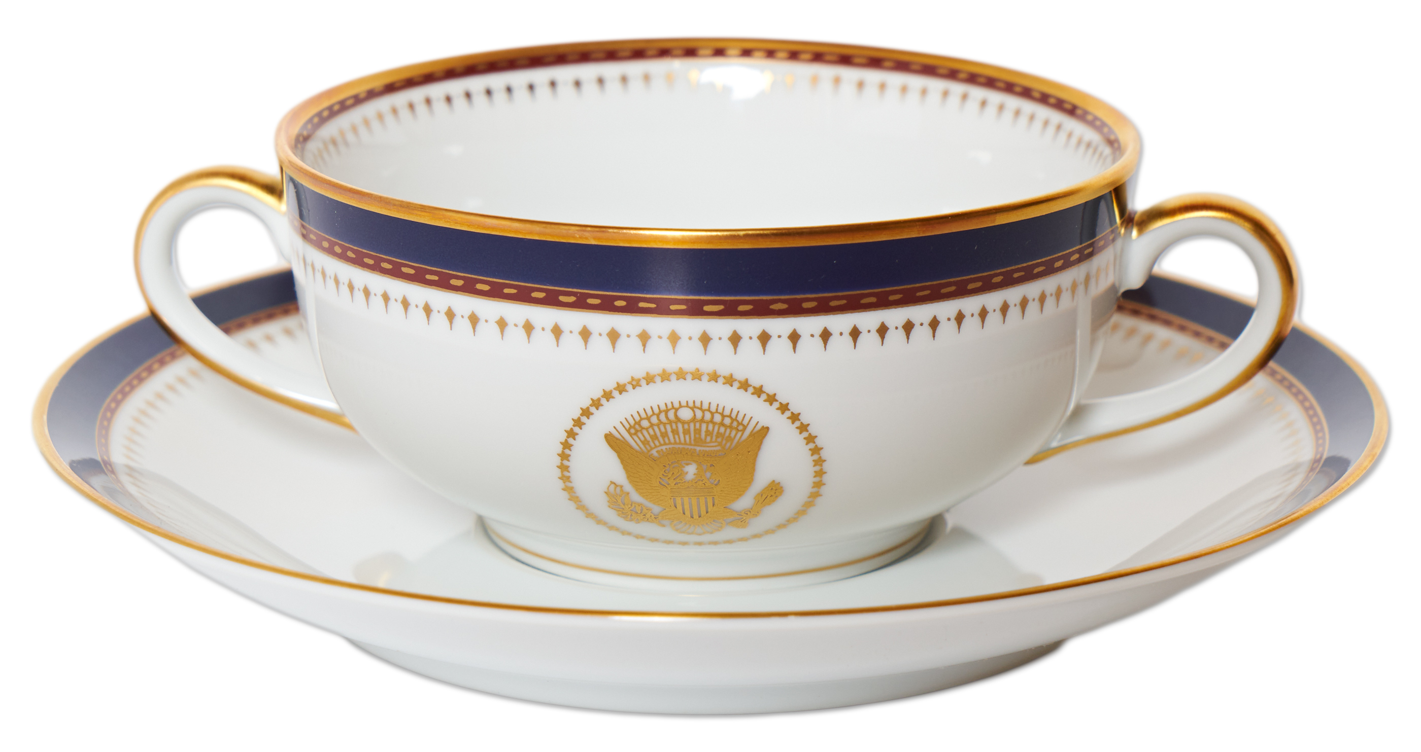 Lot Detail Ronald Reagan White House China Bouillon Cup and Saucer