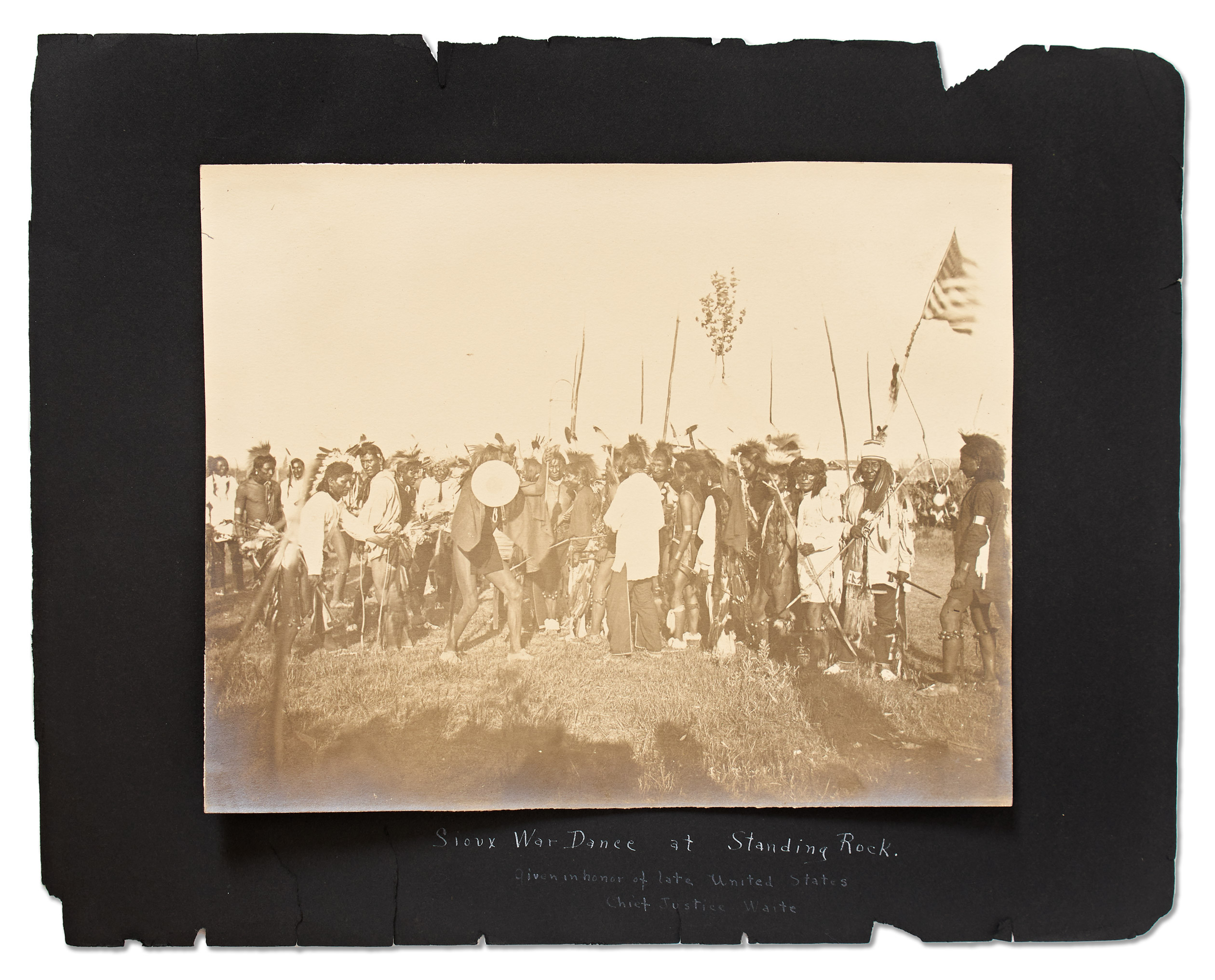 Lot Detail Lot of Two Photographs by David F. Barry Sioux War Dance & a Portrait of Chief