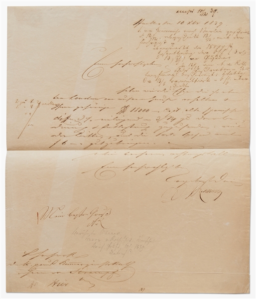 Lot Detail Amschel Mayer Rothschild Letter Signed from 1839
