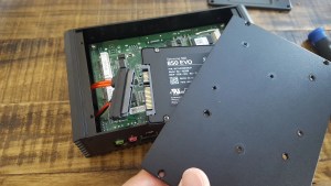 With only one screw installed you can rotate the SSD to line it up with the SATA connector