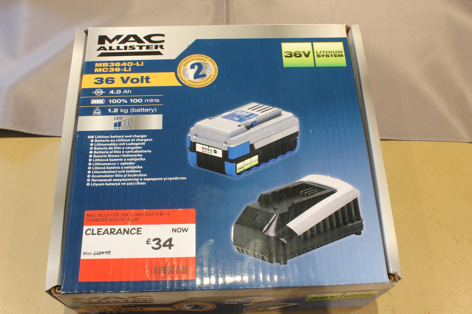 MacAllister 36V Lithium System Clearance