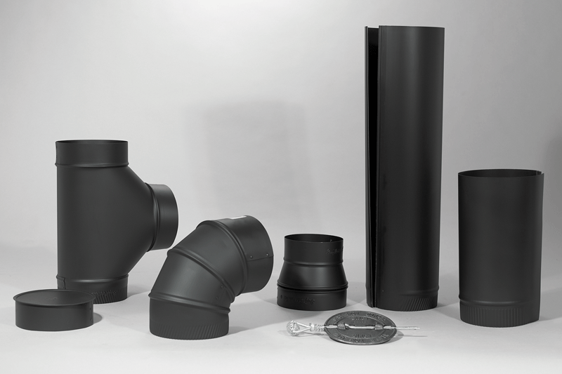 Home & Garden WOODSTOVE Black Stove Pipe 4" Tee Cap 24 Gauge NEW GRAY