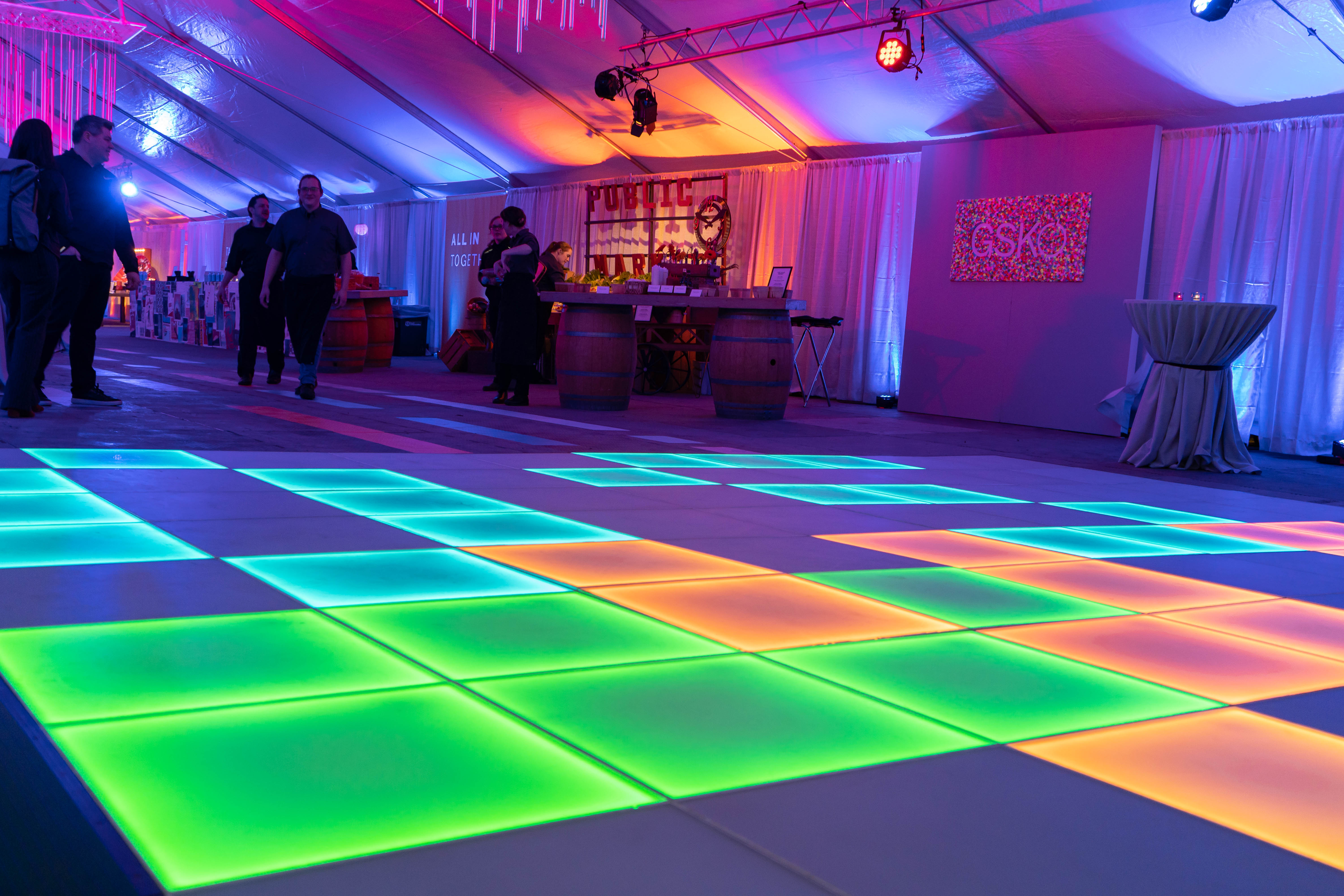 Infinity Mirror Illusion Glowing Dance Floor · Event Rental