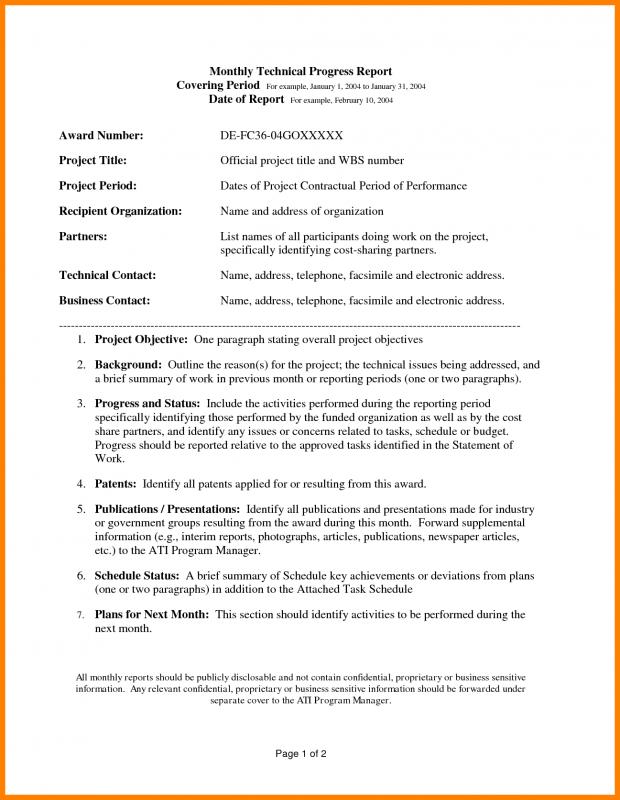 Technical Report Template Template Business