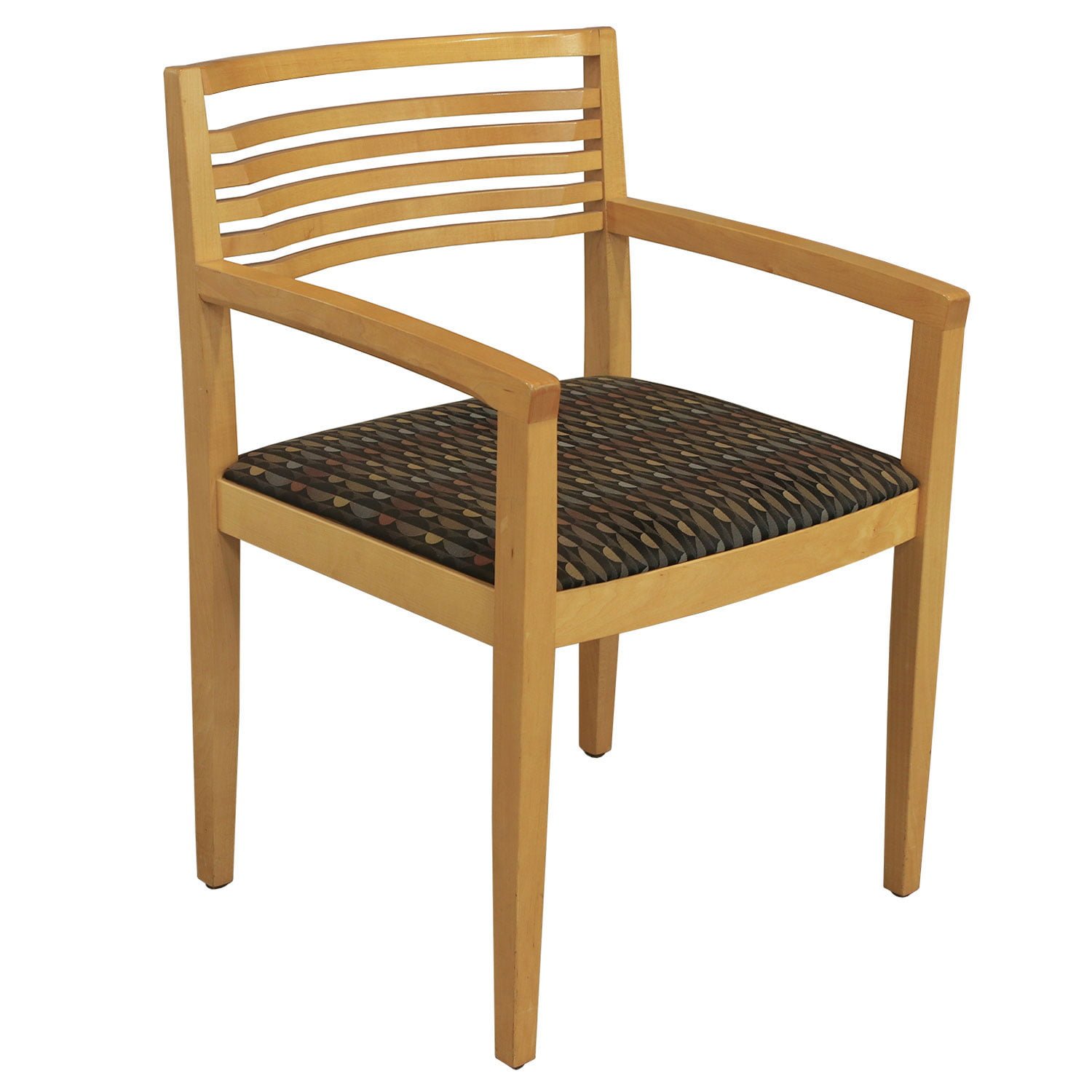 Knoll Ricchio Used Wood Side Chair, Multicolored Pattern National