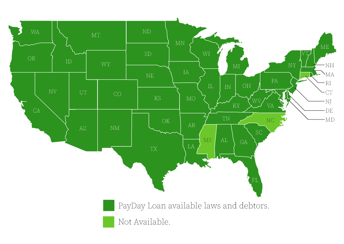 USA map About USA map National Payday Loan Relief