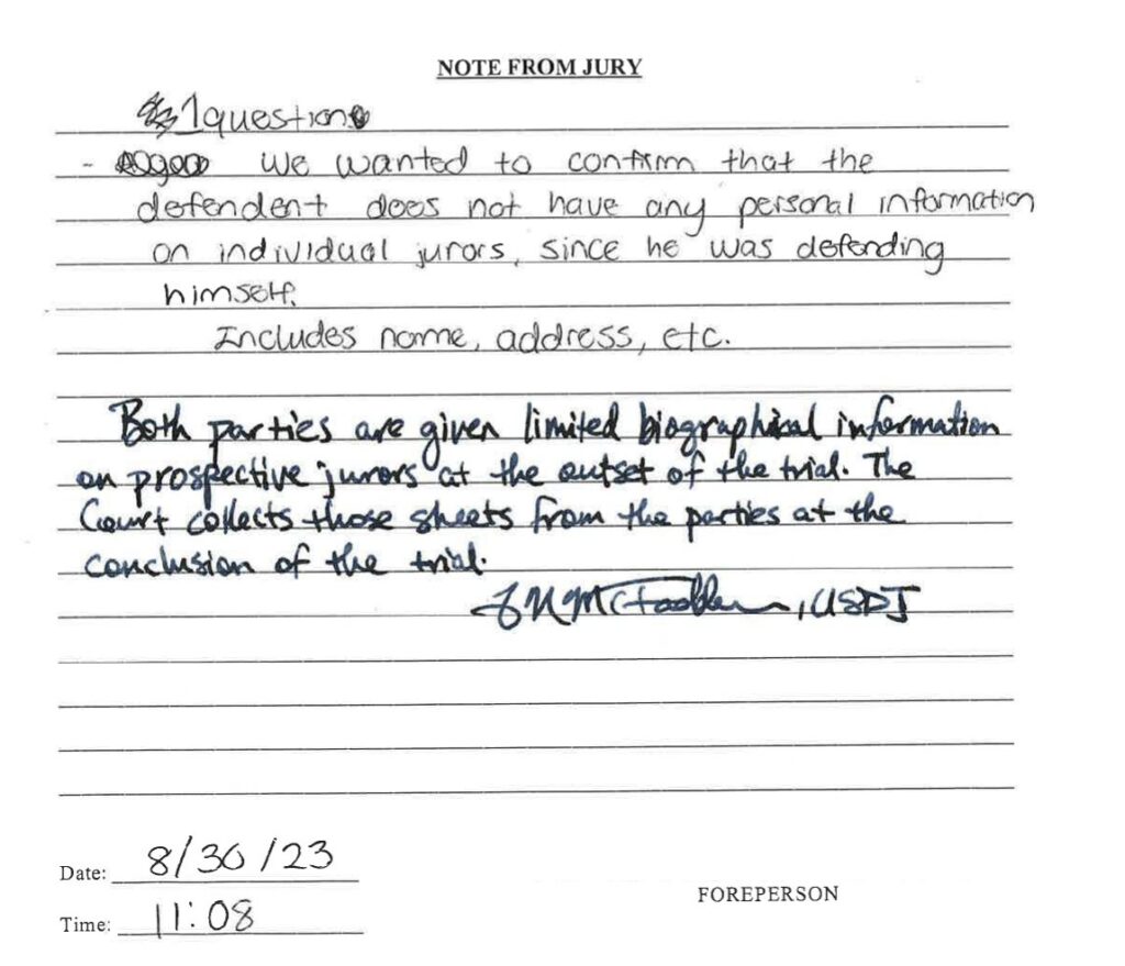 Jury note illustrates Trump's terroristic impact on justice system