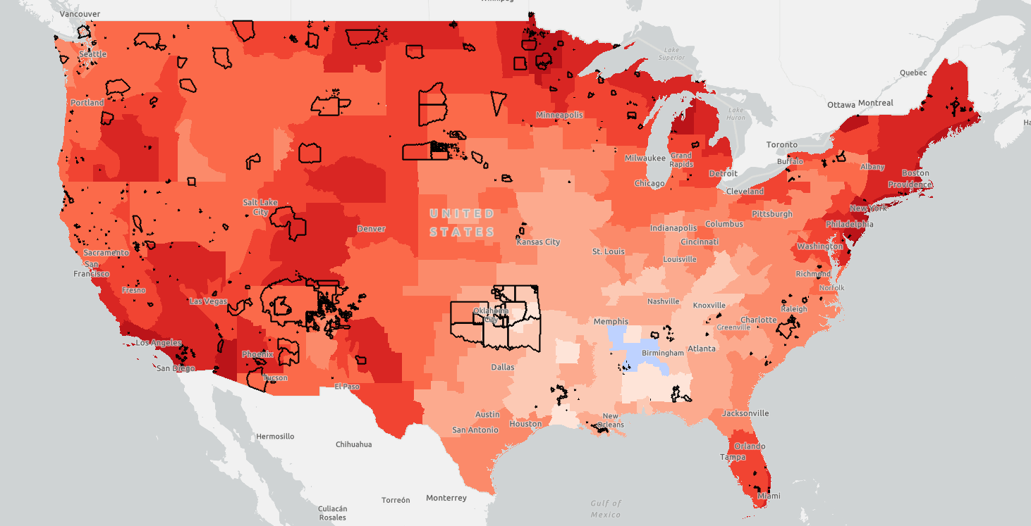 Temperature Change Patterns on U.S. Native Lands Native Land