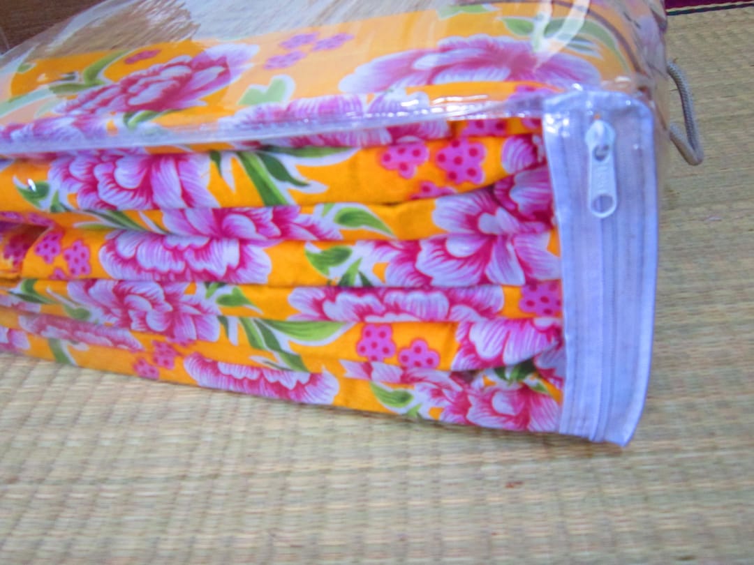 Karur Korai Grass Foldable Cushion Mat, Red Native Things