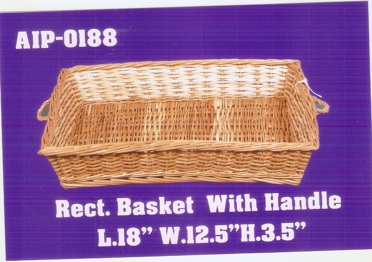 Walajapet Bamboo Rectangle basket with handle Native Things
