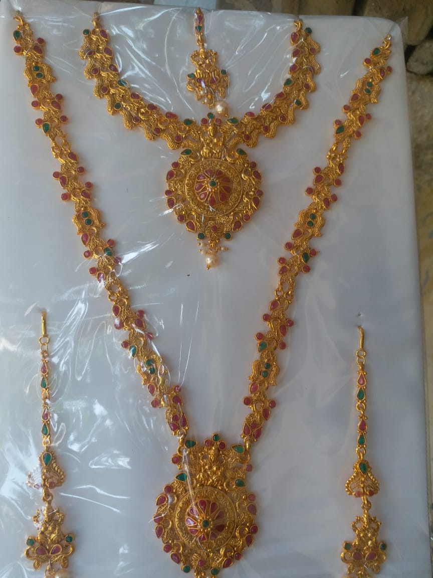 Chidambaram Covering Gold Plated chakra design bridal set