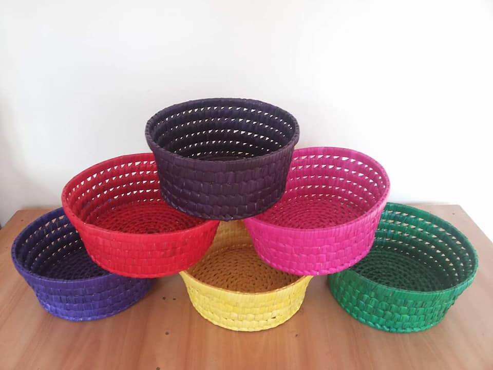 Pulicat (Pazhaverkadu) Palm leaf Storage Basket, (8" X 4") Native Things