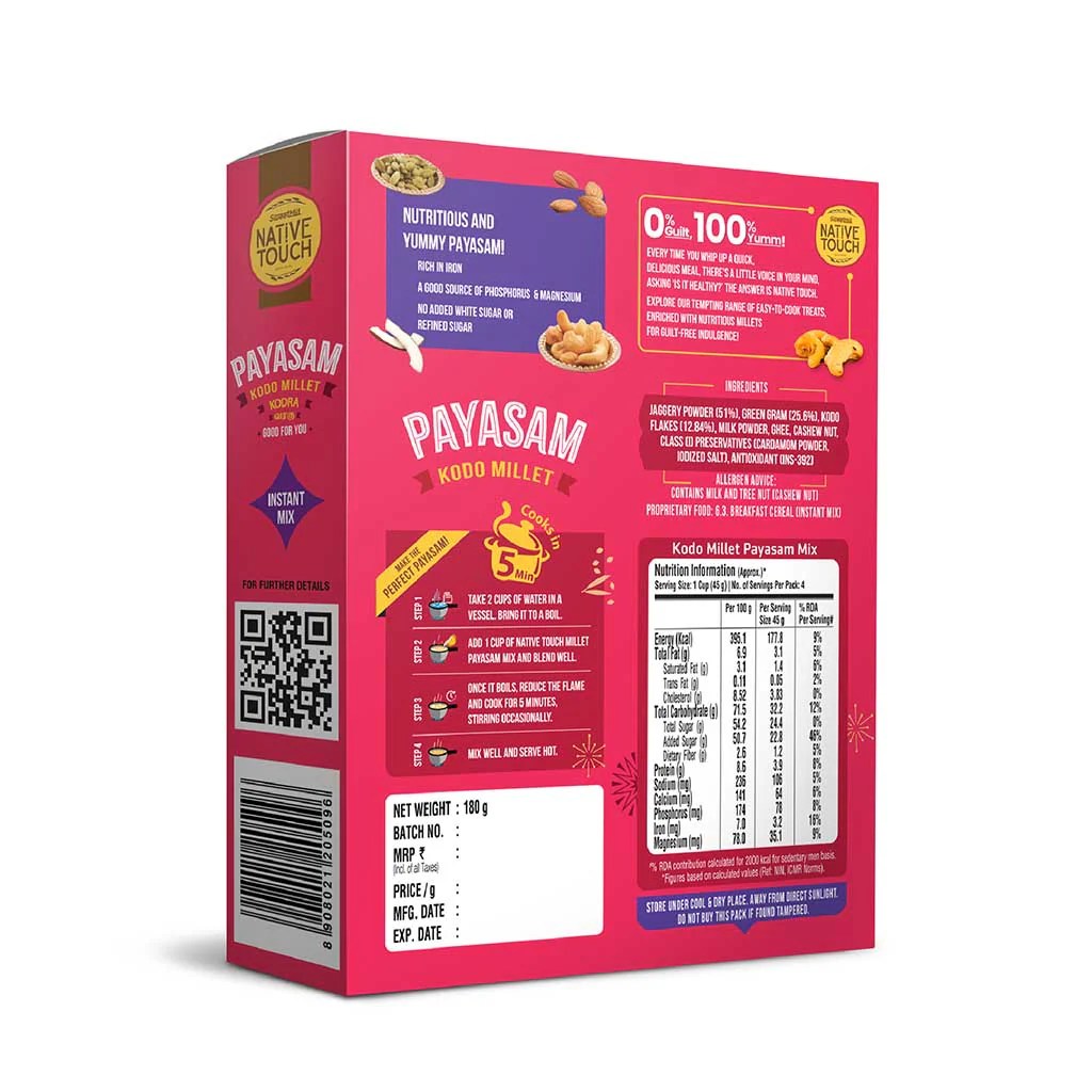 Kodo Millet Payasam Mix Satisfy Your Sweet Cravings Native Touch