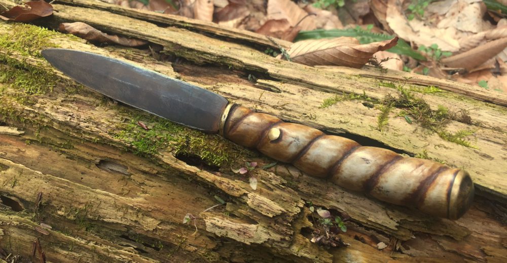 Spiral Handled Dagger Trade Knife, a museum quality frontier knife for sale