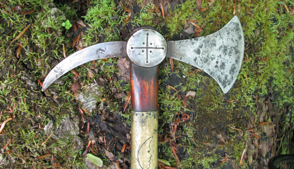 Crescent shaped Indian spike tomahawk, a favorite Indian tomahawk