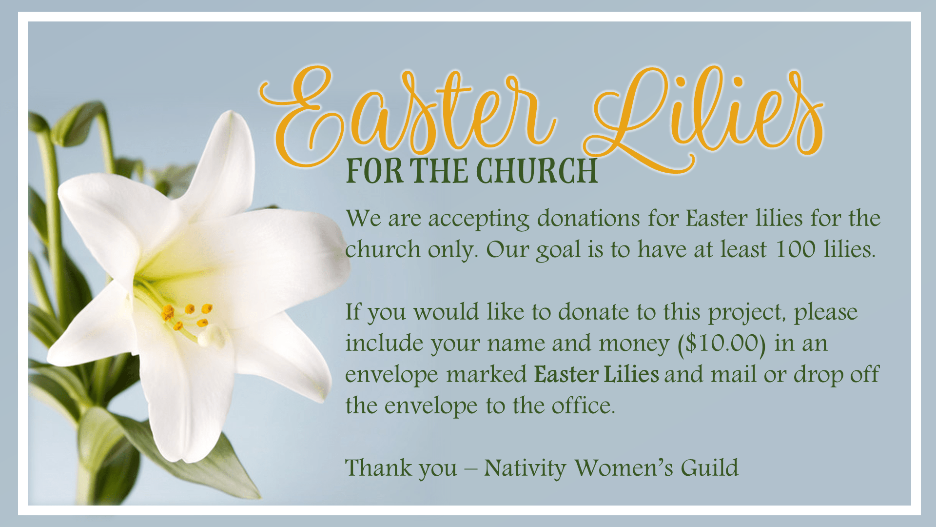 updated easter lilies 2020 Catholic Church of the Nativity