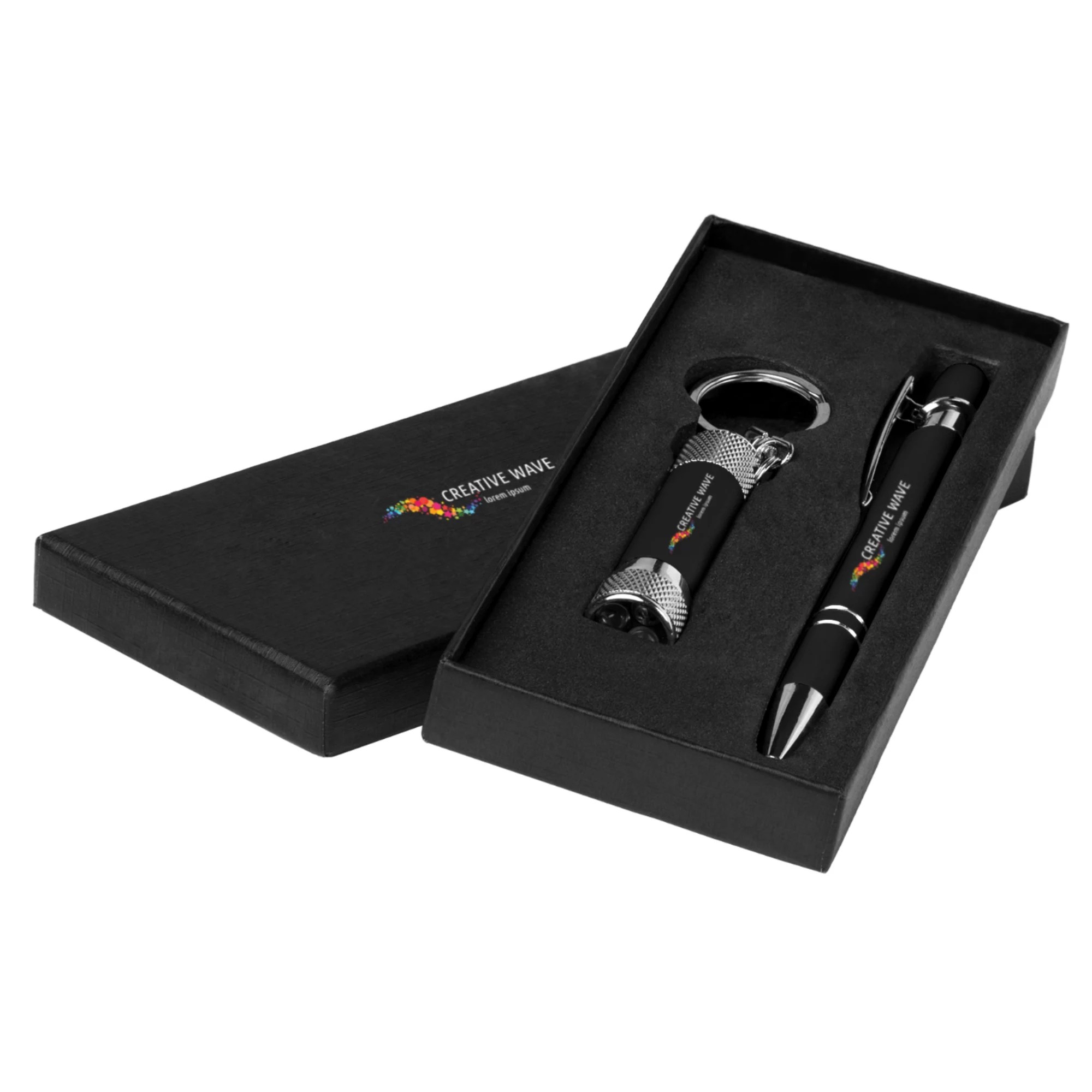 Promotional Full Color Inkjet Alpha Pen & Flashlight Gift Set