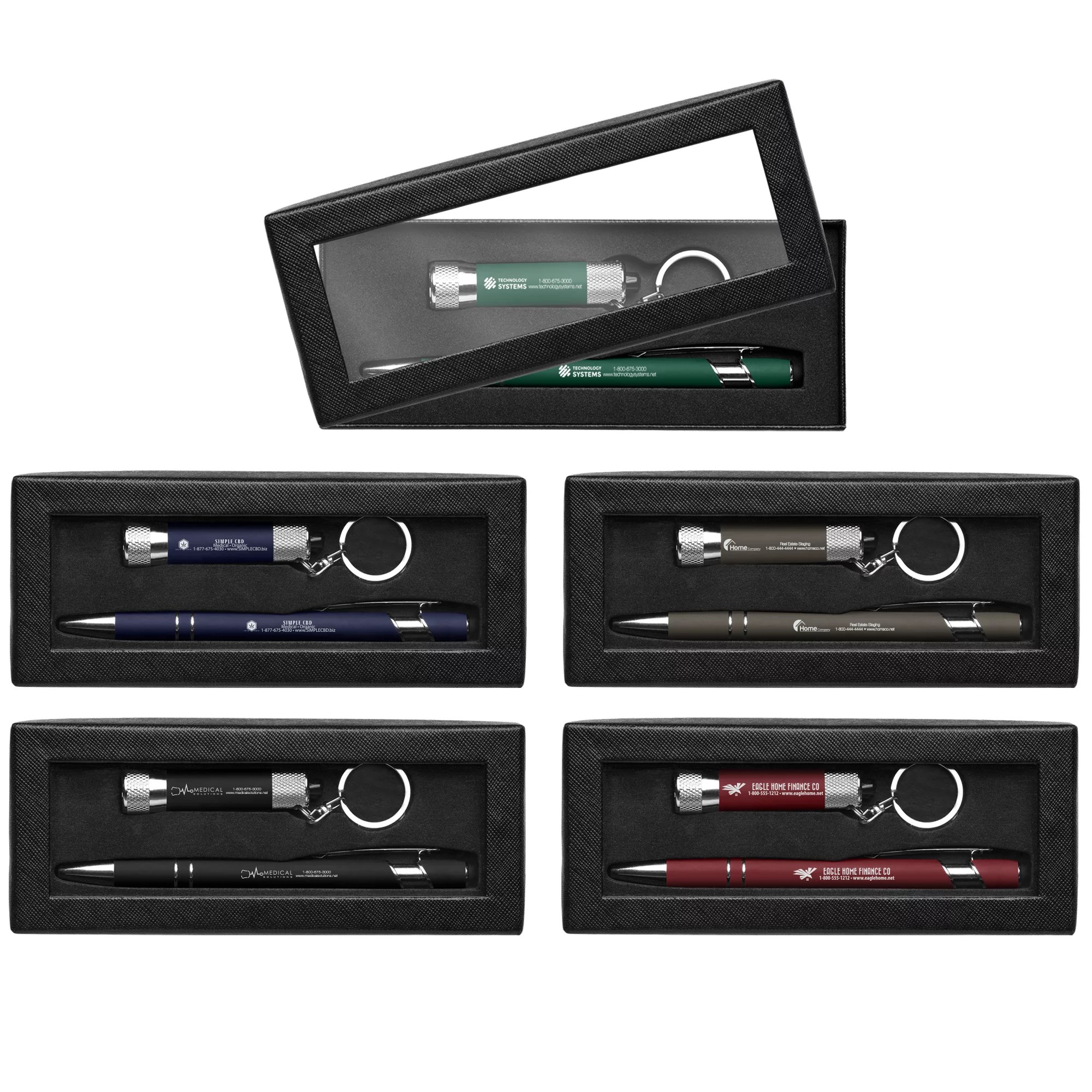 Promotional Alpha Pen & Flashlight Gift Set with Window Box National Pen