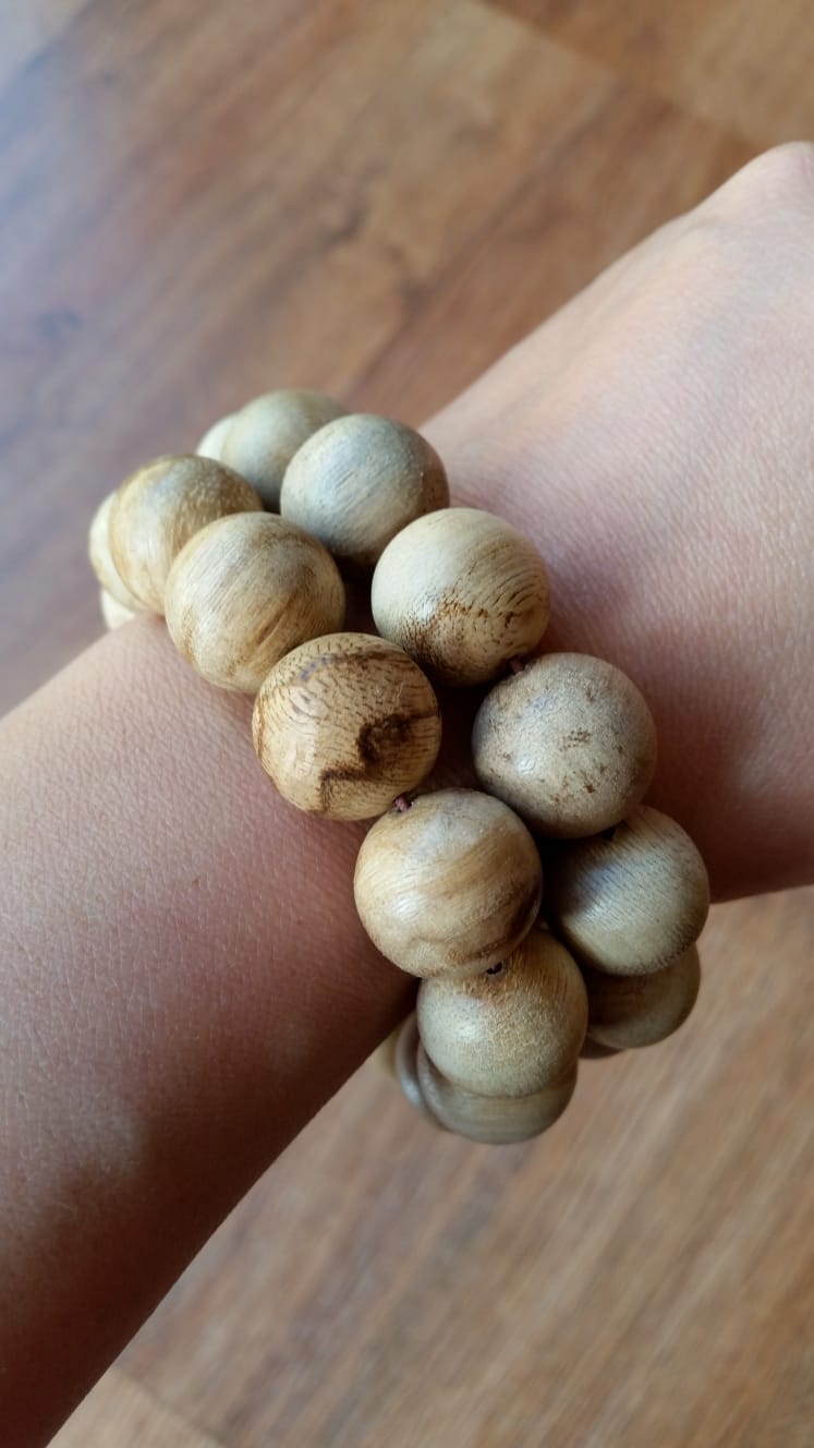 Natural Agarwood Beads Bracelet Malinau Agarwood 14 Beads 16mm