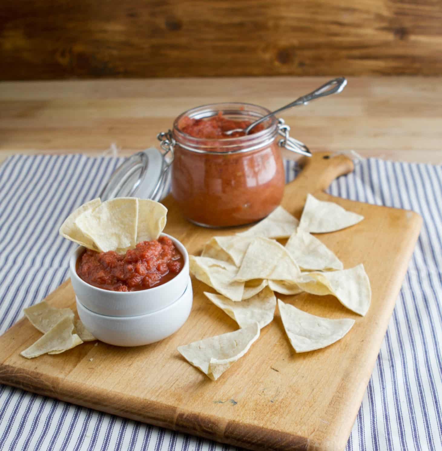 Savory Rhubarb Salsa with Chipotle Naturally Ella