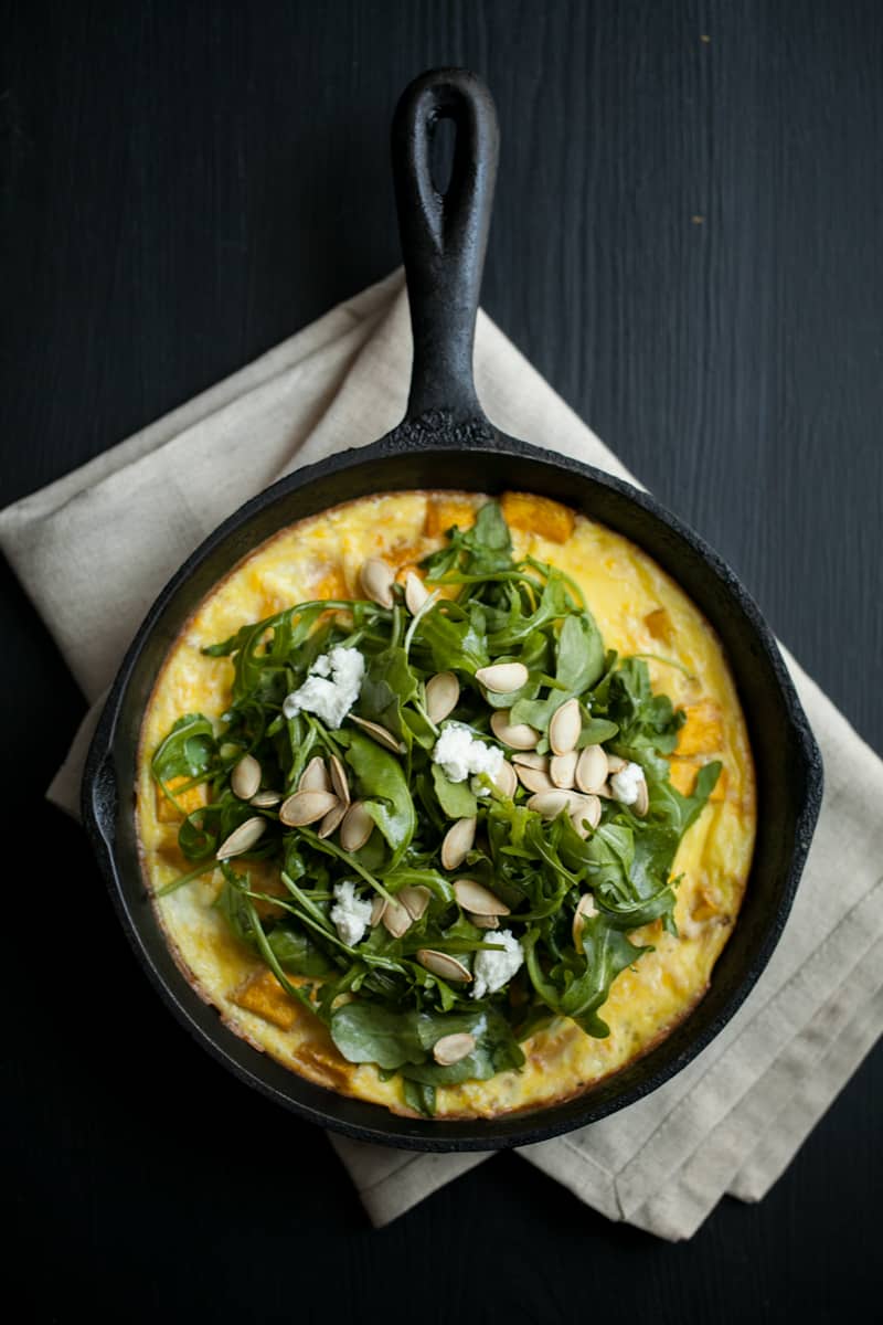 Roasted Pumpkin Frittata with Goat Cheese