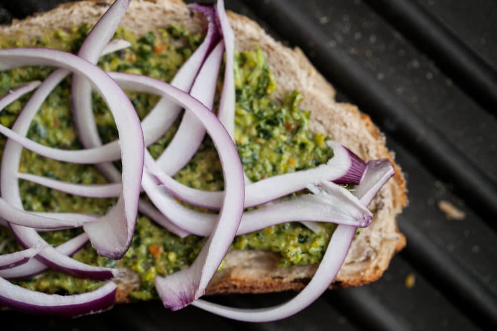 Pistachio Parsley Pesto and Grilled Taleggio Cheese Sandwich