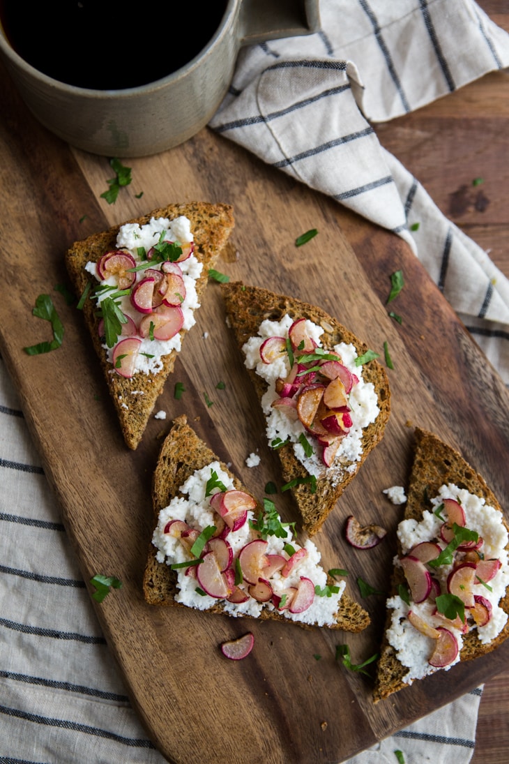 Buttered Radish and Ricotta Toast Naturally Ella