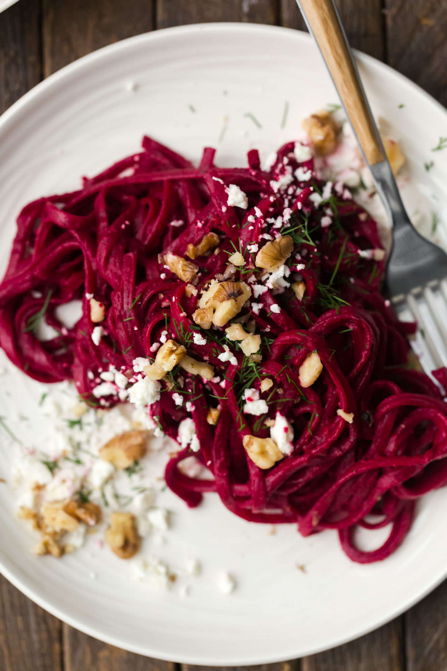 Roasted Beet Pasta with Dill and Lemon Naturally Ella