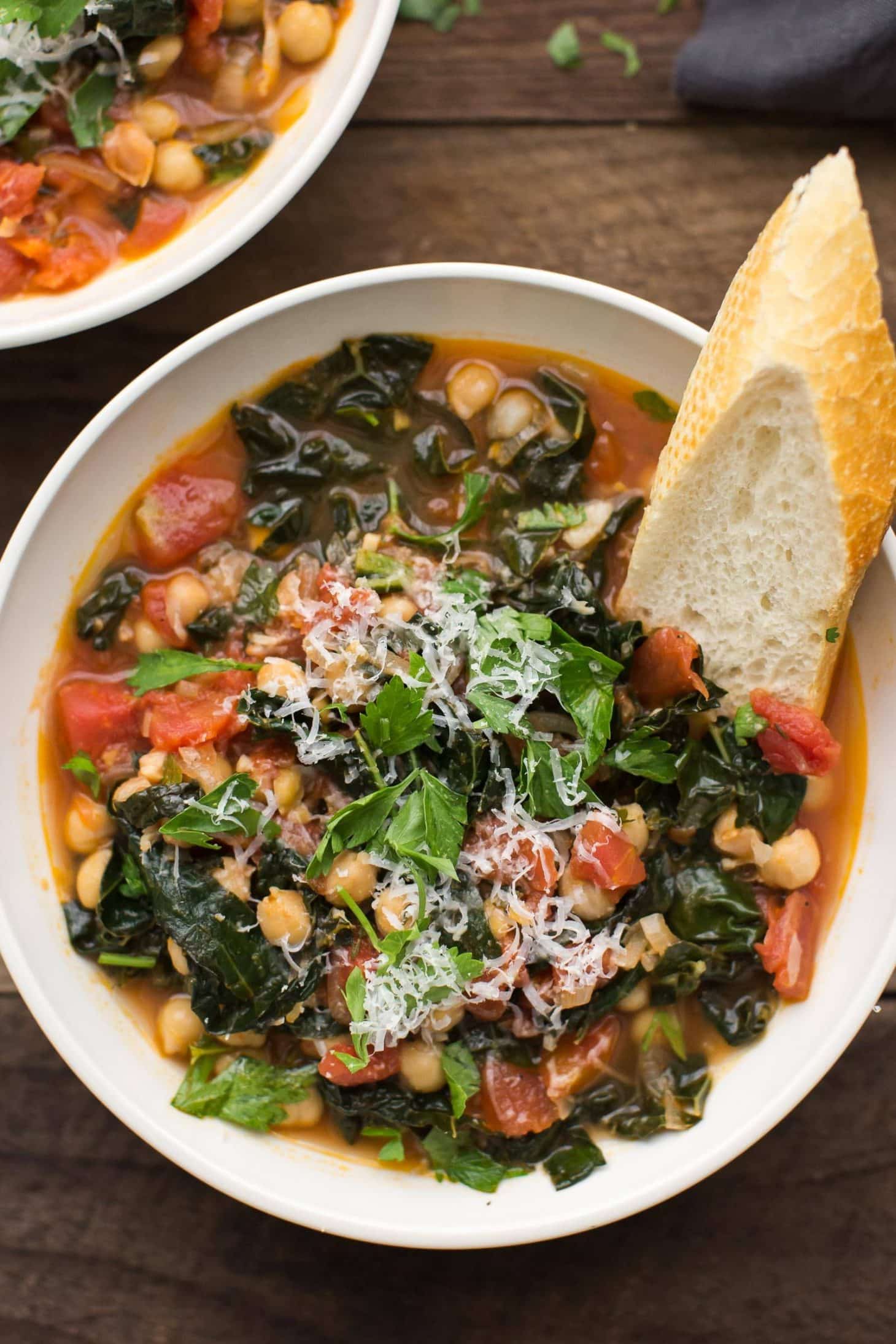 Tomato, Kale, and Chickpea Stew with Parmesan Naturally Ella