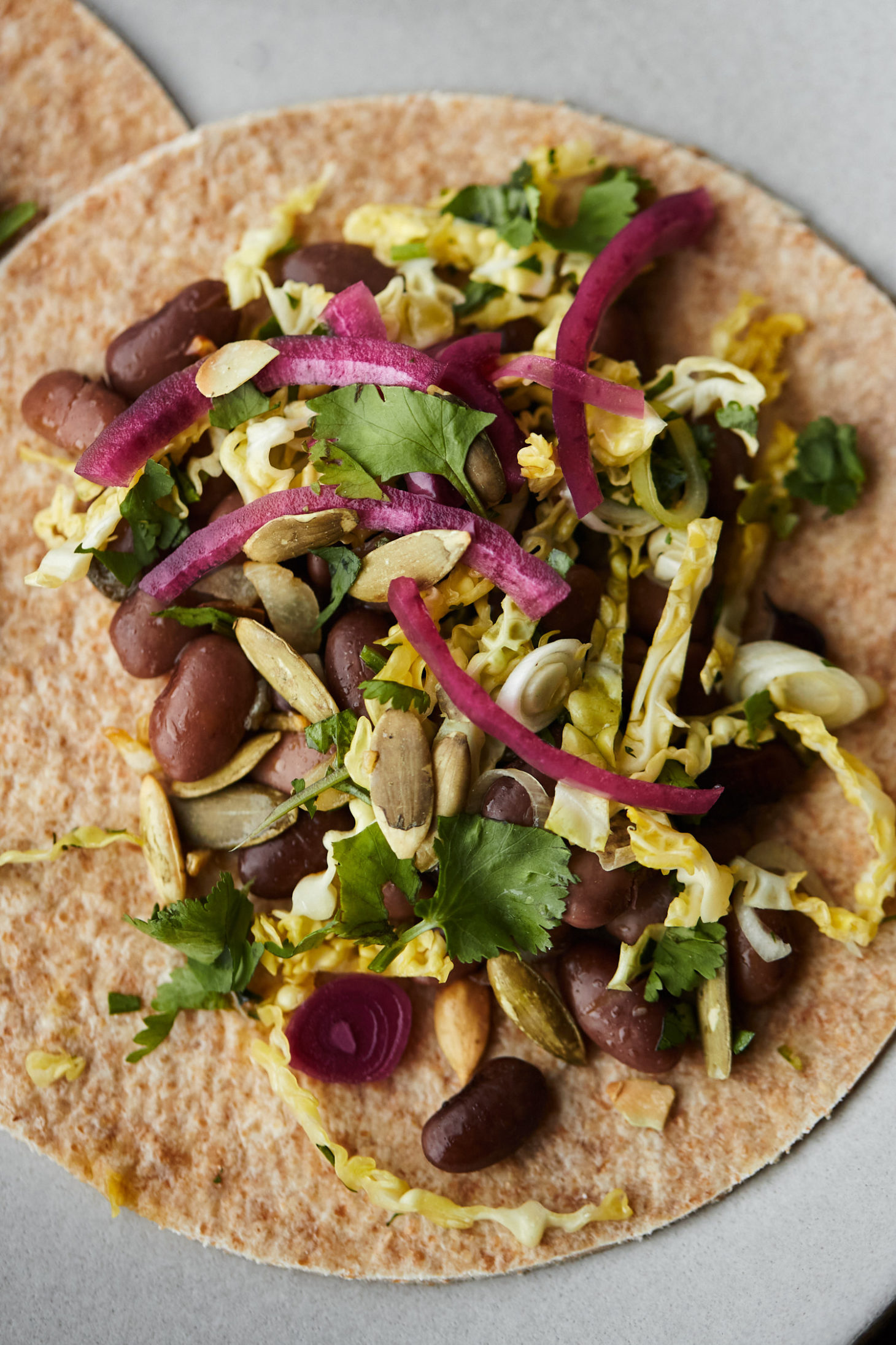 Bean and Cabbage Tacos with Pickled Onions Naturally Ella