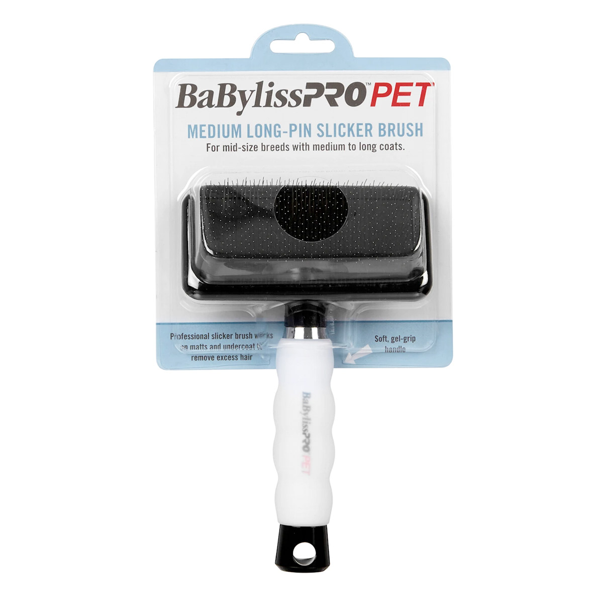 BaByliss PRO PET LongPin Slicker Dog Brush Medium Naturally For Pets