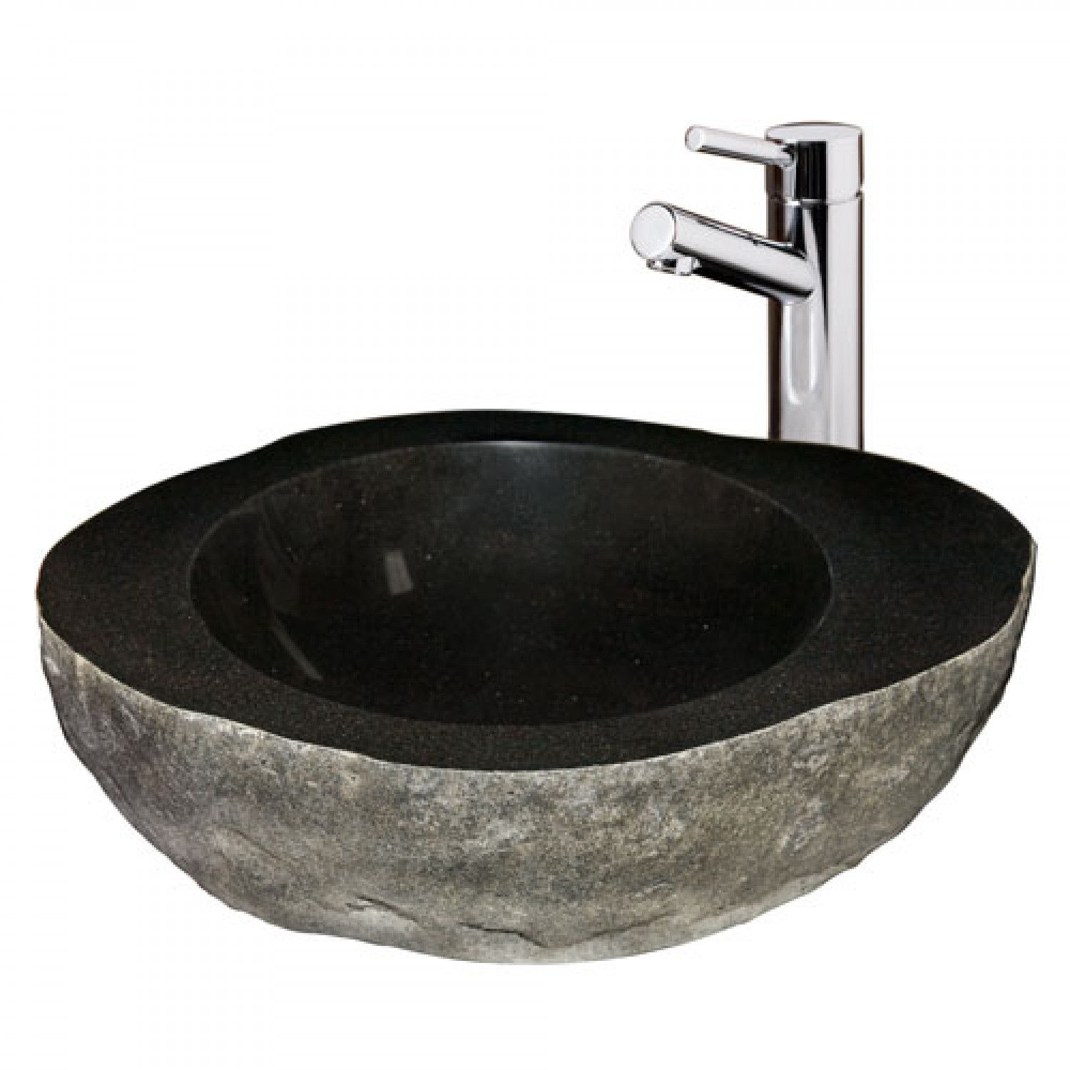 Black Granite Boulder Vessel Sink Natural Stone Creations