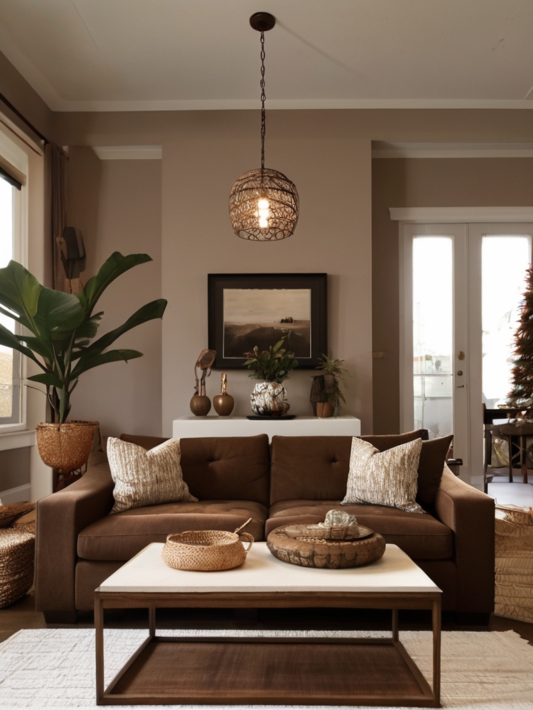 29 Stunning Living Room Decor Ideas With Brown Couch To Revamp Your Space