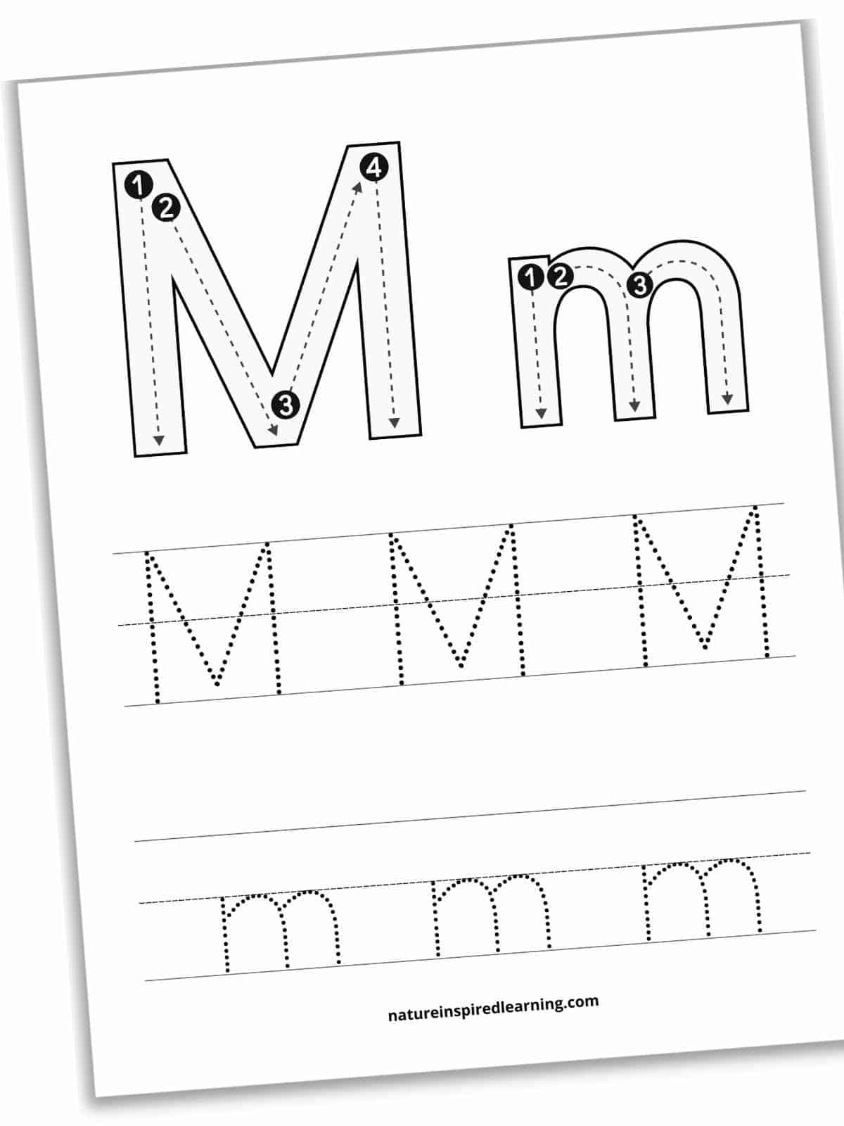 Printable Letter M Tracing Worksheets For Preschool